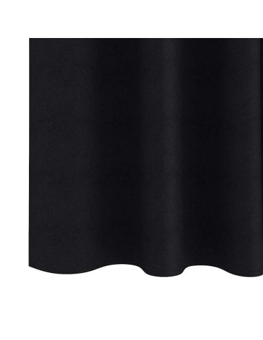 Tende Blackout con Anelli 2 pcs Nero 175 x 140 cm Poliestere