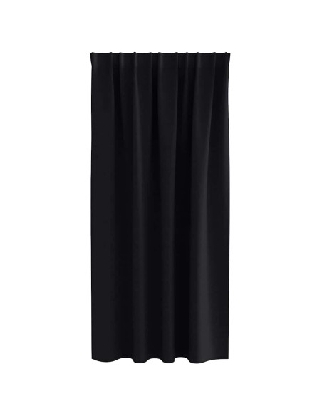 Tende Blackout con Anelli 2 pcs Nero 175 x 140 cm Poliestere