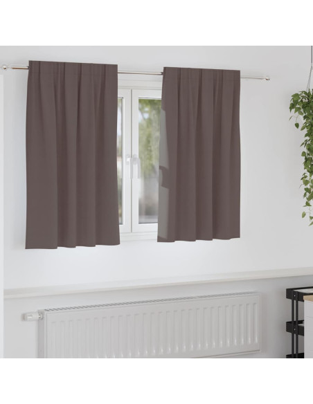 Tende con tende 2 pcs Marrone scuro Poliestere