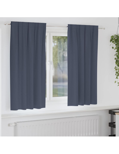 Tende Blackout con Anelli 2 pcs Antracite 175 x 140 cm