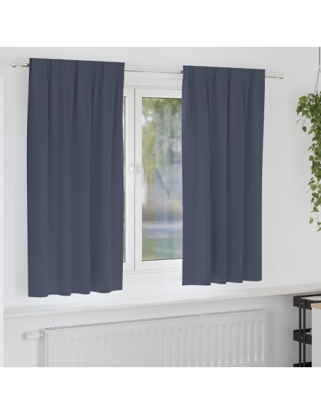 Tende Blackout con Anelli 2 pcs Antracite 175 x 140 cm