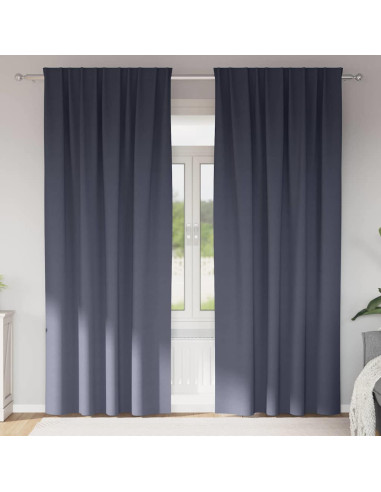 Tende Blackout con Anelli 2 pcs Antracite 225 x 140 cm