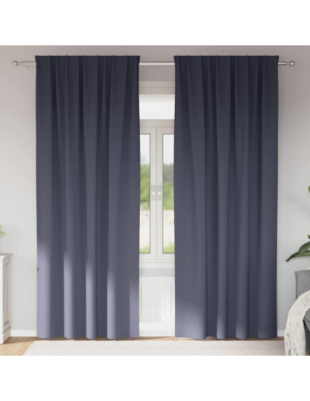Tende Blackout con Anelli 2 pcs Antracite 225 x 140 cm