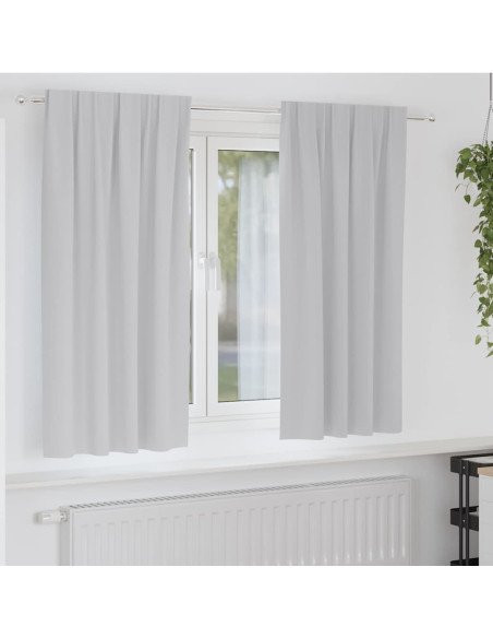 Tende con tende 2 pcs Grigio chiaro Poliestere