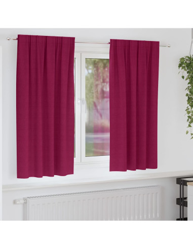 Tende Blackout con Anelli 2 pcs Rosso Vino 175 x 140 cm