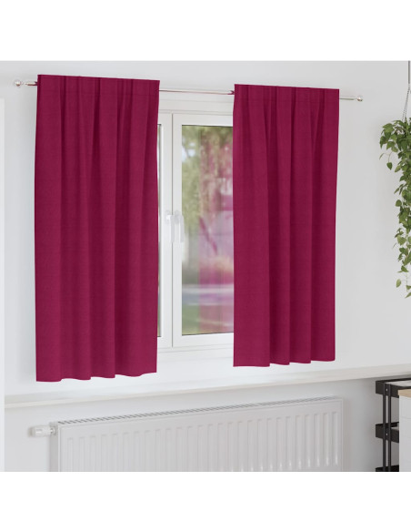 Tende Blackout con Anelli 2 pcs Rosso Vino 175 x 140 cm