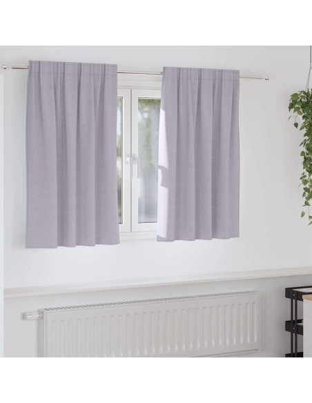 Tende con tende 2 pcs Grigio Metallico Poliestere