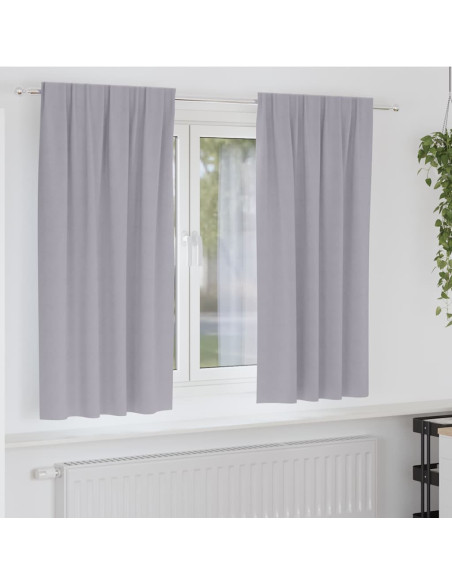 Tende con tende 2 pcs Grigio Metallico Poliestere