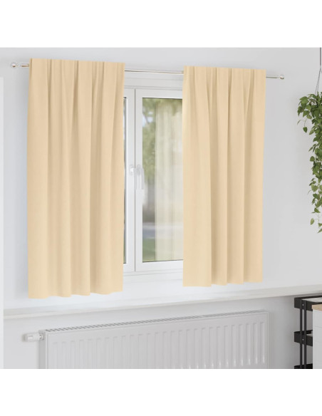 Tende Blackout con Anelli 2 pcs Crema 175 x 140 cm Poliestere