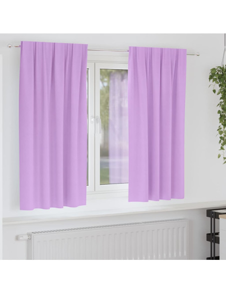 Tende Blackout con Anelli 2 pcs Viola 175 x 140 cm Poliestere