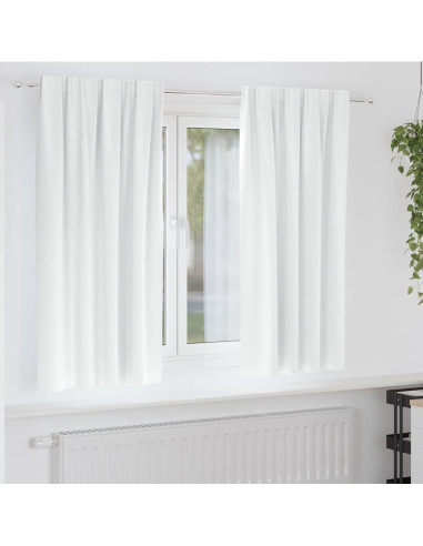 Tende Blackout con Anelli 2 pcs Bianco brillante 175 x 140 cm