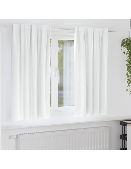Tende con tende 2 pcs Bianco brillante Poliestere