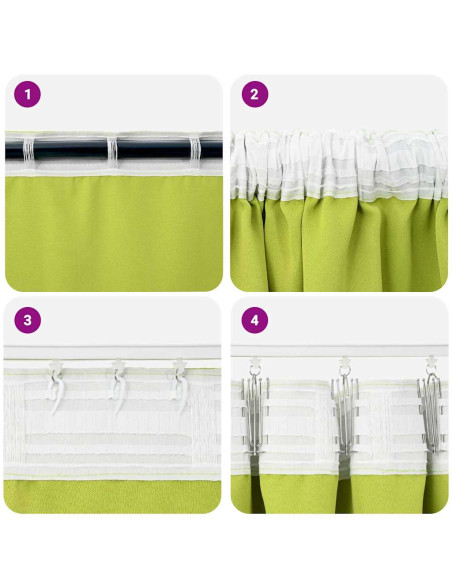 Tende con tende 2 pcs Mela verde Poliestere