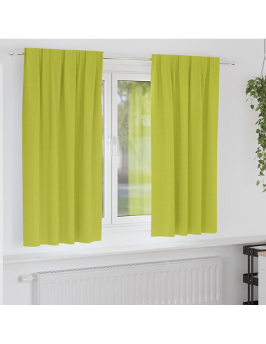 Tende Blackout con Anelli 2 pcs Verde 175 x 140 cm Poliestere