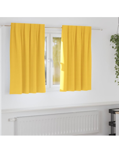 Tende Blackout con Anelli 2 pcs Giallo senape 140 x 140 cm