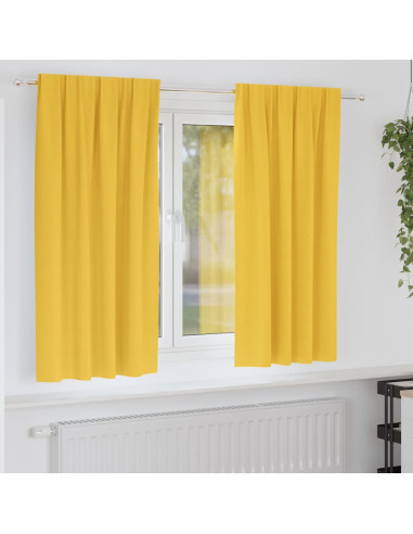 Tende Blackout con Anelli 2 pcs Giallo senape 175 x 140 cm