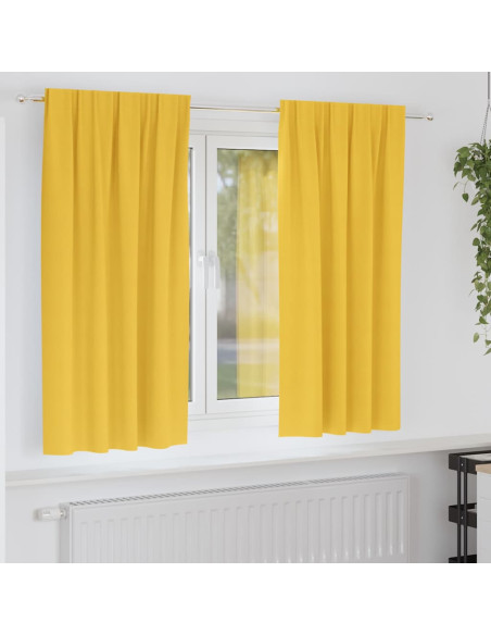 Tende con tende 2 pcs giallo senape Poliestere