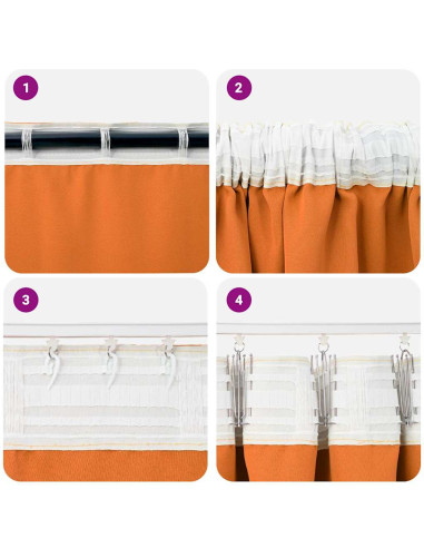 Tende Blackout con Anelli 2 pcs Arancione 175 x 140 cm