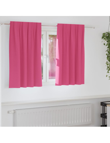 Tende Blackout con Anelli 2 pcs Rosa Vivo 140 x 140 cm