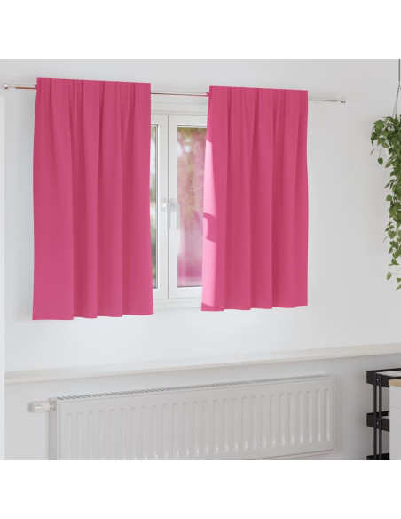 Tende Blackout con Anelli 2 pcs Rosa Vivo 140 x 140 cm