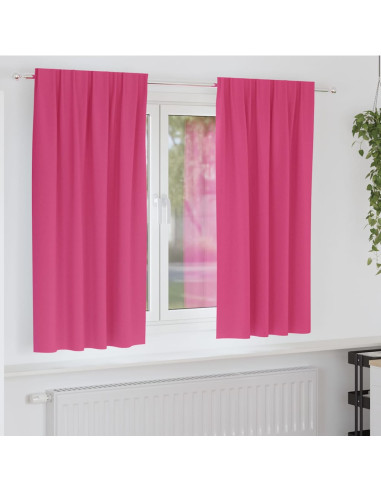 Tende Blackout con Anelli 2 pcs Rosa Vivo 175 x 140 cm