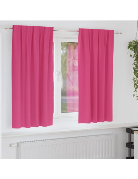Tende con tende 2 pcs Rosa Vivo Poliestere