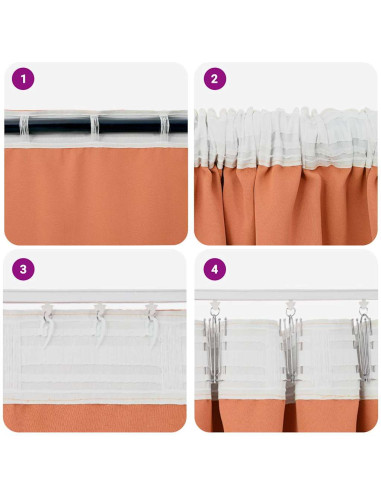 Tende Blackout con Anelli 2 pcs Terracotta 175 x 140 cm