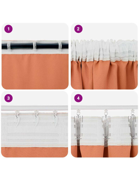 Tende Blackout con Anelli 2 pcs Terracotta 175 x 140 cm