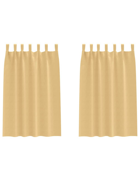 Tende Blackout con Anelli 2 pcs Beige 175 x 140 cm Poliestere