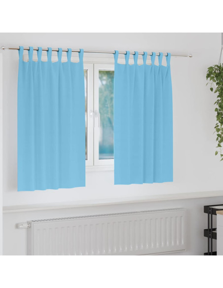 Tende Blackout con Anelli 2 pcs Blu Chiaro 140 x 140 cm
