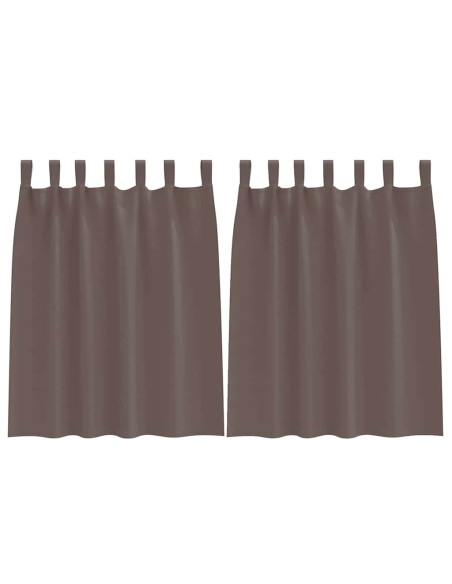 Tende con tende 2 pcs Marrone scuro Poliestere