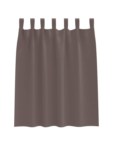 Tende Blackout con Anelli 2 pcs Marrone Scuro 140 x 140 cm