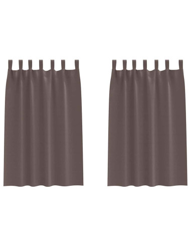 Tende Blackout con Anelli 2 pcs Marrone Scuro 175 x 140 cm