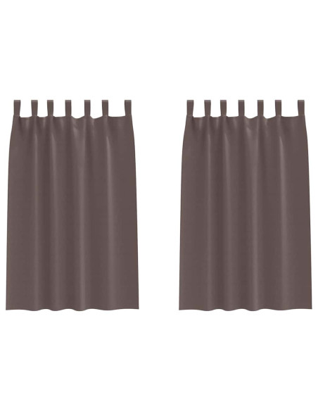 Tende con tende 2 pcs Marrone scuro Poliestere