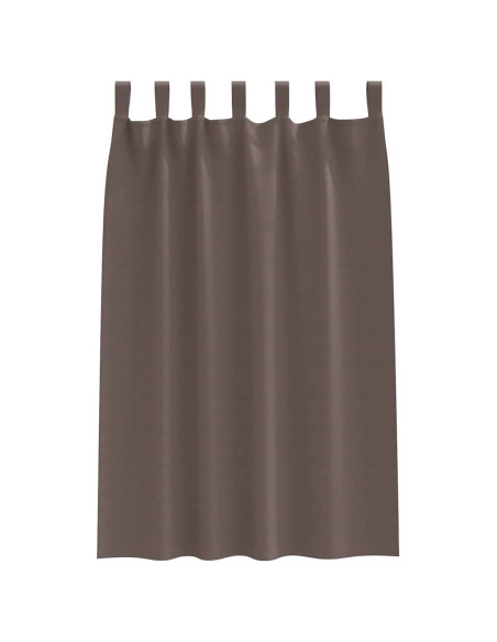 Tende con tende 2 pcs Marrone scuro Poliestere