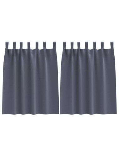Tende Blackout con Anelli 2 pcs Antracite 140 x 140 cm