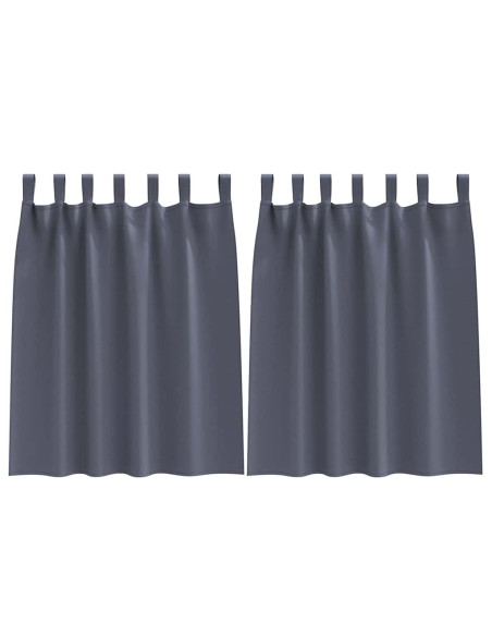 Tende Blackout con Anelli 2 pcs Antracite 140 x 140 cm