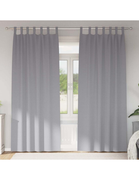 Tende Blackout con Anelli 2 pcs Grigio chiaro 225 x 140 cm