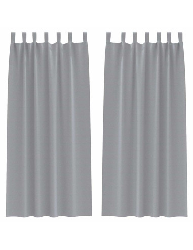 Tende Blackout con Anelli 2 pcs Grigio chiaro 225 x 140 cm