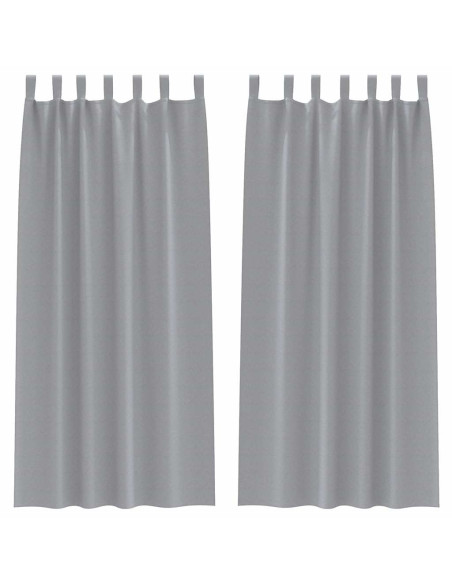 Tende Blackout con Anelli 2 pcs Grigio chiaro 225 x 140 cm