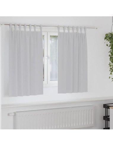 Tende Blackout con Anelli 2 pcs Grigio chiaro 140 x 140 cm