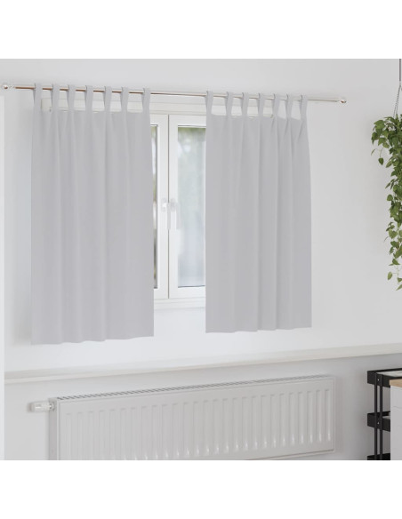 Tende con tende 2 pcs Grigio chiaro Poliestere