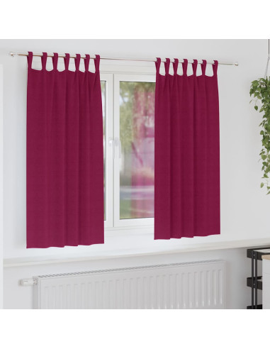 Tende Blackout con Anelli 2 pcs Rosso Vino 175 x 140 cm