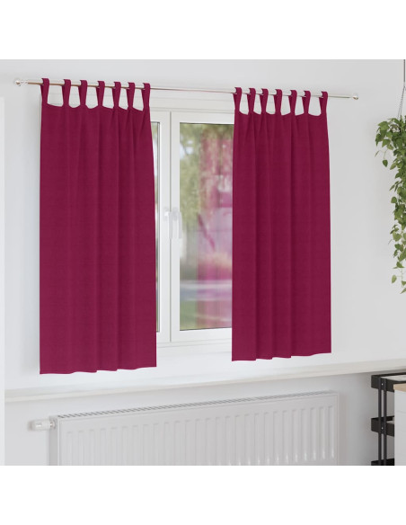 Tende Blackout con Anelli 2 pcs Rosso Vino 175 x 140 cm
