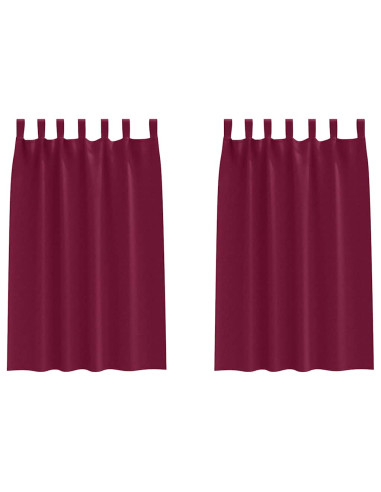 Tende Blackout con Anelli 2 pcs Rosso Vino 175 x 140 cm