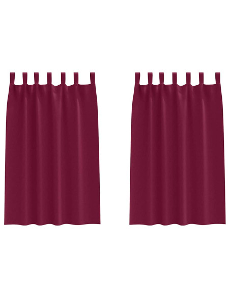Tende con tende 2 pcs Rosso vino Poliestere