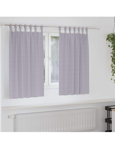 Tende Blackout con Anelli 2 pcs Grigio Metallico 140 x 140 cm