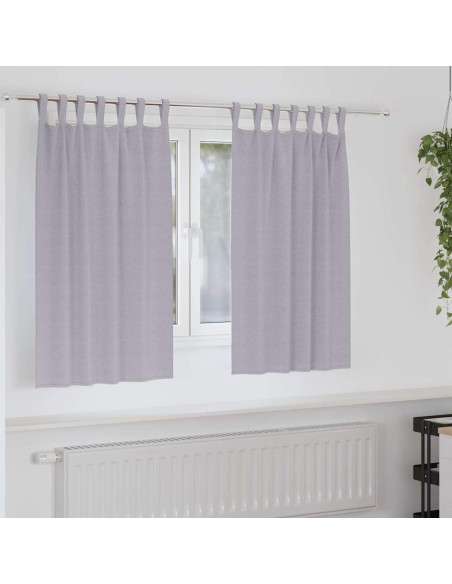 Tende con tende 2 pcs Grigio Metallico Poliestere