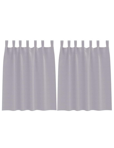 Tende Blackout con Anelli 2 pcs Grigio Metallico 140 x 140 cm