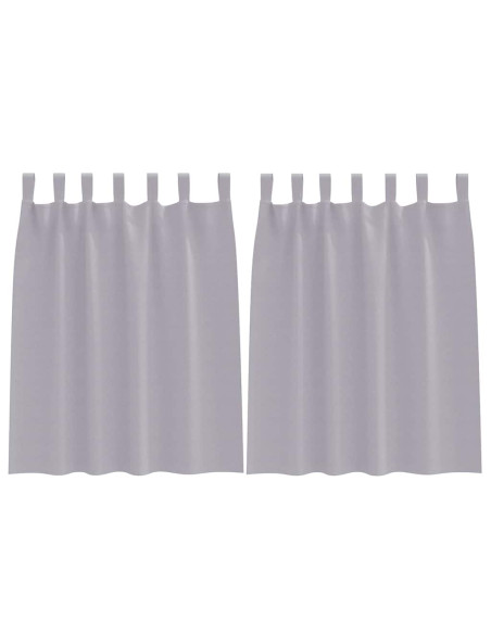 Tende con tende 2 pcs Grigio Metallico Poliestere